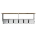 Casa si Gradina - Mobilier - Organizare si depozitare - Cuiere - Cuier, Hanah Home, pal melaminat, alb si nuc, 120x37.2x22.2 cm - Infinity.ro