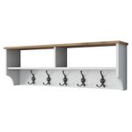 Casa si Gradina - Mobilier - Organizare si depozitare - Cuiere - Cuier, Hanah Home, pal melaminat, alb si nuc, 120x37.2x22.2 cm - Infinity.ro