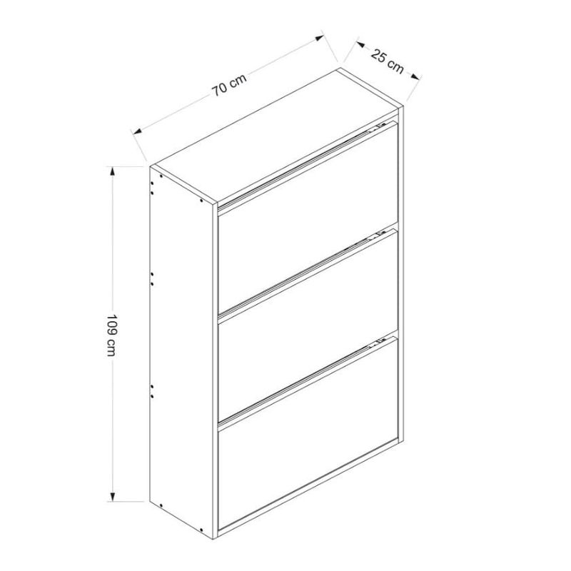 Casa si Gradina - Mobilier - Organizare si depozitare - Organizator incaltaminte - Dulap pentru pantofi, Hanah Home, pal melaminat, alb, 70x25x109 cm - Infinity.ro