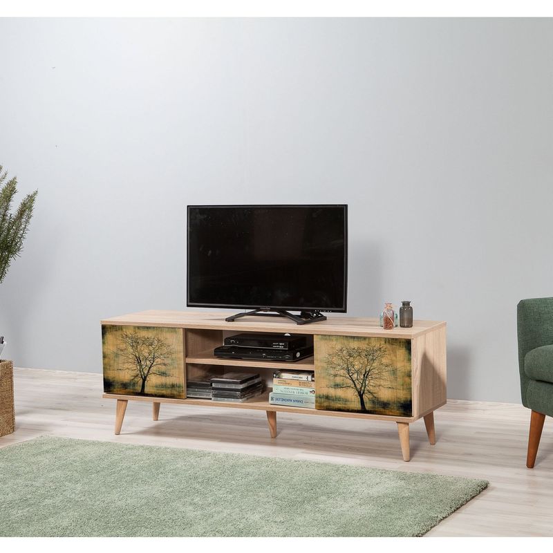 Casa si Gradina - Mobilier - Comode si corpuri - Comode - Comoda tv, Hanah Home, pal melaminat, stejar sonoma, 140x40x50 cm, 863SPH3019 - Infinity.ro