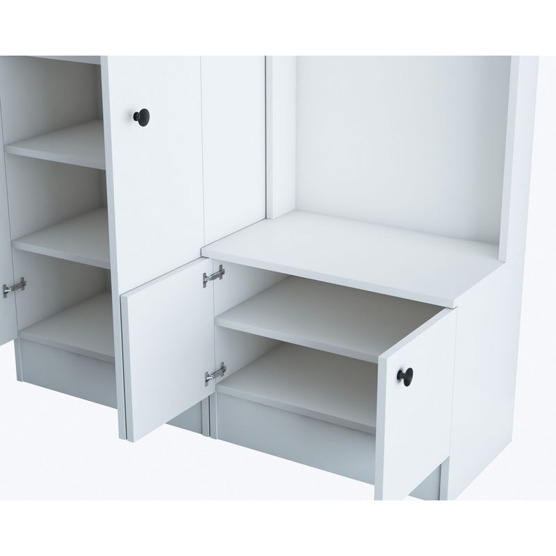 Casa si Gradina - Mobilier - Organizare si depozitare - Cuiere - Cuier, Hanah Home, pal melaminat, alb, 119.6x37.3x182.8 cm, 893RAN4911 - Infinity.ro