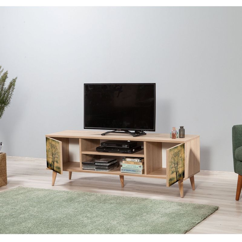 Casa si Gradina - Mobilier - Comode si corpuri - Comode - Comoda tv, Hanah Home, pal melaminat, stejar sonoma, 140x40x50 cm, 863SPH3019 - Infinity.ro