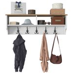 Casa si Gradina - Mobilier - Organizare si depozitare - Cuiere - Cuier, Hanah Home, pal melaminat, alb si nuc, 120x37.2x22.2 cm - Infinity.ro