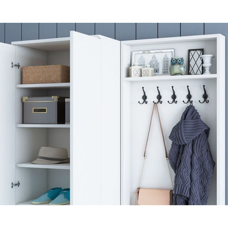 Casa si Gradina - Mobilier - Organizare si depozitare - Cuiere - Cuier, Hanah Home, pal melaminat, alb, 119.6x37.3x182.8 cm, 893RAN4911 - Infinity.ro