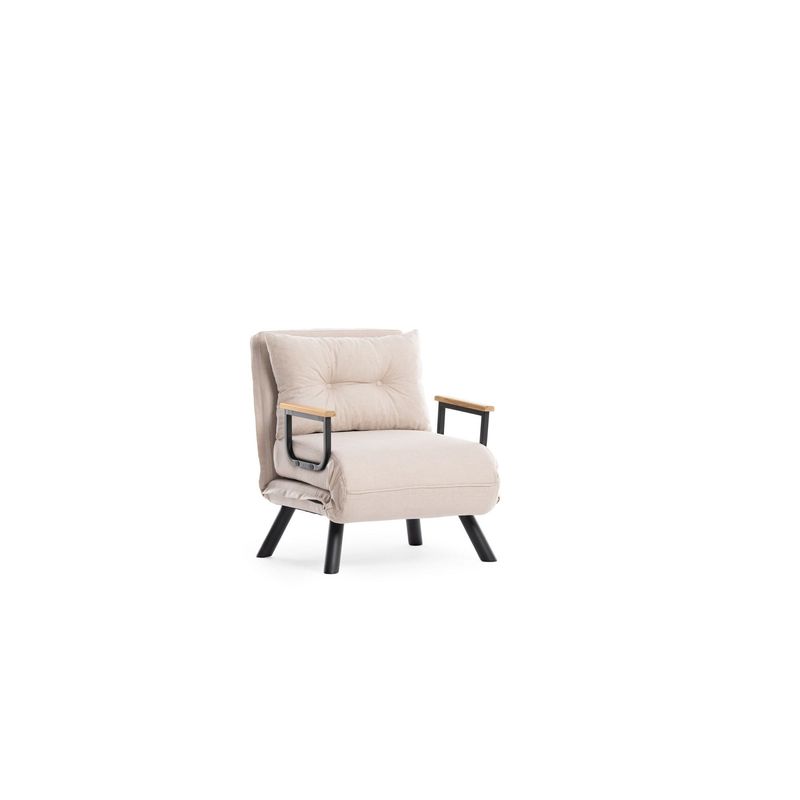 Casa si Gradina - Mobilier - Canapele si coltare - Canapele - Canapea extensibila, Hanah Home, metal, stofa in, crem, 175x60 cm - Infinity.ro