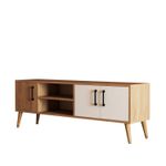 Casa si Gradina - Mobilier - Comode si corpuri - Comode - Comoda tv, Hanah Home, pal melaminat, stejar alb, 150x34x52 cm - Infinity.ro