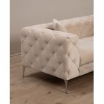 Casa si Gradina - Mobilier - Canapele si coltare - Canapele - Canapea 2 locuri, Hanah Home, lemn fag si panouri aglomerate, ecru, 197x90x73 cm - Infinity.ro