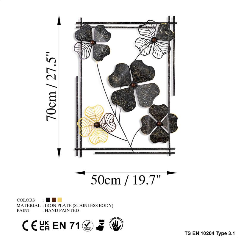 Casa si Gradina - Decoratiuni - Decoratiuni perete - Accesoriu decorativ de perete, Wallxpert, metal, multicolor, 50x70x4 cm, 930DYU1256 - Infinity.ro