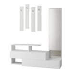 Casa si Gradina - Mobilier - Organizare si depozitare - Cuiere - Cuier hol, Hanah Home, panou de particule melaminat, alb, 137x54.5x35 cm - Infinity.ro