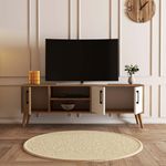 Casa si Gradina - Mobilier - Comode si corpuri - Comode - Comoda tv, Hanah Home, pal melaminat, stejar alb, 150x34x52 cm - Infinity.ro