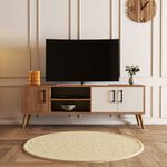 Casa si Gradina - Mobilier - Comode si corpuri - Comode - Comoda tv, Hanah Home, pal melaminat, stejar alb, 150x34x52 cm - Infinity.ro