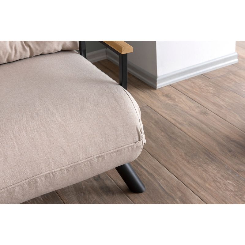 Casa si Gradina - Mobilier - Canapele si coltare - Canapele - Canapea extensibila, Hanah Home, metal, stofa in, crem, 175x60 cm - Infinity.ro