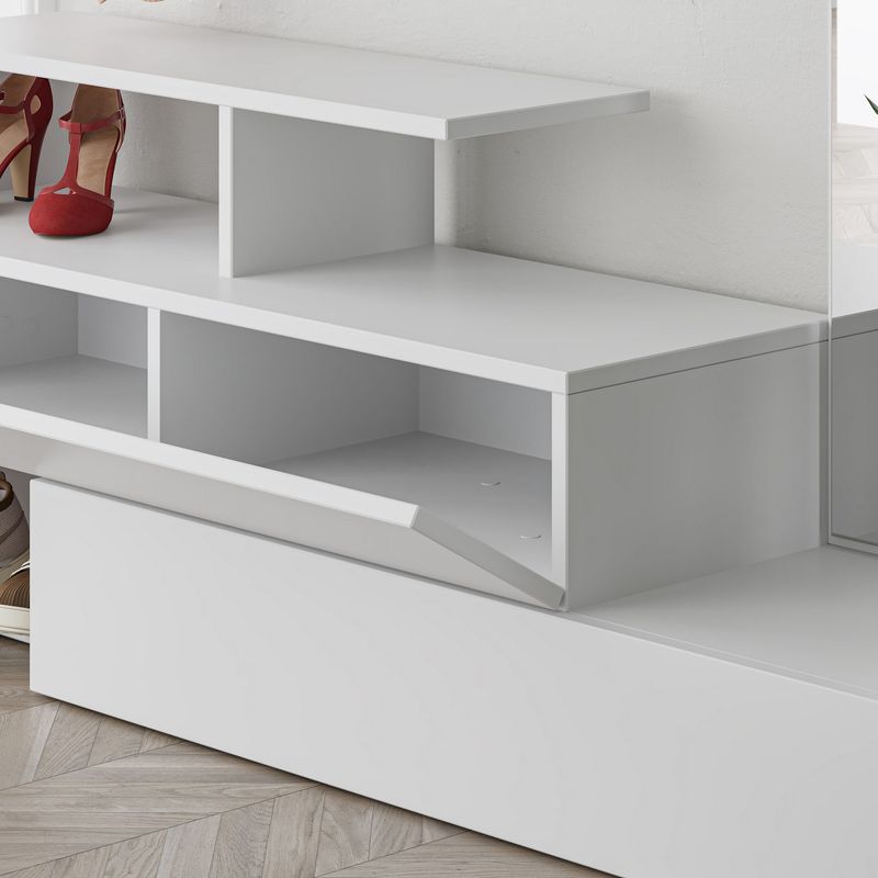 Casa si Gradina - Mobilier - Organizare si depozitare - Cuiere - Cuier hol, Hanah Home, panou de particule melaminat, alb, 137x54.5x35 cm - Infinity.ro