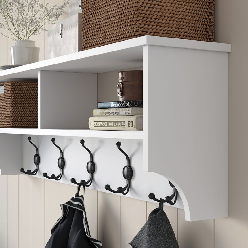 Casa si Gradina - Mobilier - Organizare si depozitare - Cuiere - Cuier, Hanah Home, pal melaminat, alb, 120x37.2x22.2 cm - Infinity.ro