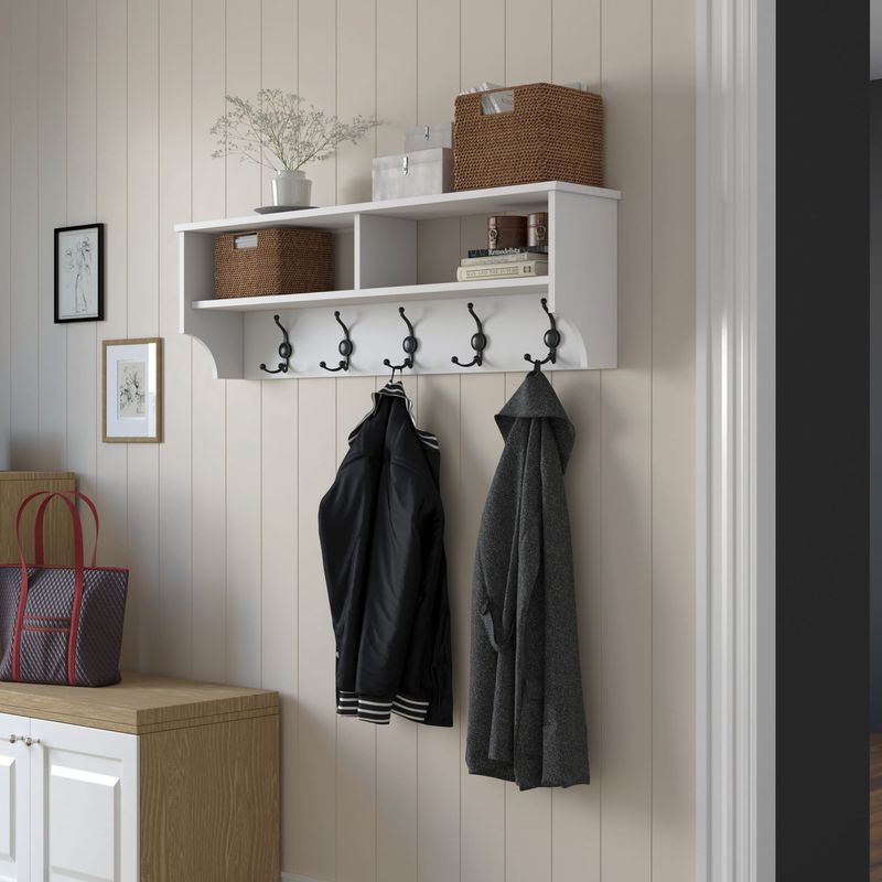 Casa si Gradina - Mobilier - Organizare si depozitare - Cuiere - Cuier, Hanah Home, pal melaminat, alb, 120x37.2x22.2 cm - Infinity.ro