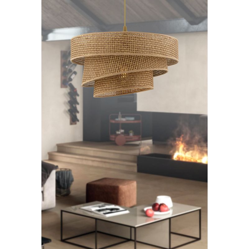 Casa si Gradina - Corpuri si surse de iluminat - Lustre si pendule - Candelabru, Opviq, metal, bej, abajur bumbac, 40x40x72 cm - Infinity.ro