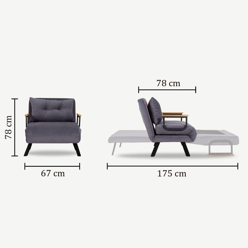 Casa si Gradina - Mobilier - Canapele si coltare - Canapele - Canapea extensibila, Hanah Home, metal, stofa in, crem, 175x60 cm - Infinity.ro
