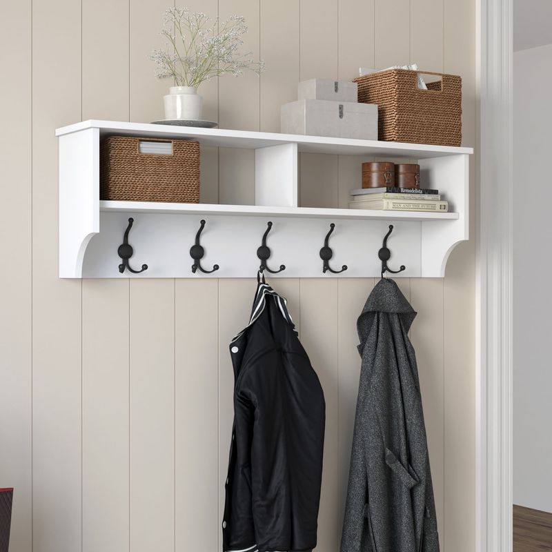 Casa si Gradina - Mobilier - Organizare si depozitare - Cuiere - Cuier, Hanah Home, pal melaminat, alb, 120x37.2x22.2 cm - Infinity.ro
