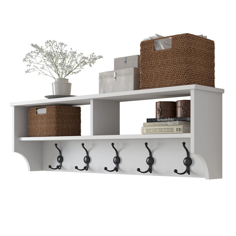Casa si Gradina - Mobilier - Organizare si depozitare - Cuiere - Cuier, Hanah Home, pal melaminat, alb, 120x37.2x22.2 cm - Infinity.ro