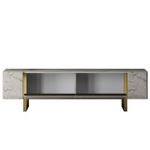 Casa si Gradina - Mobilier - Comode si corpuri - Console - Comoda tv, Hanah Home, pal melaminat, travertin auriu, 180x50x30 cm - Infinity.ro