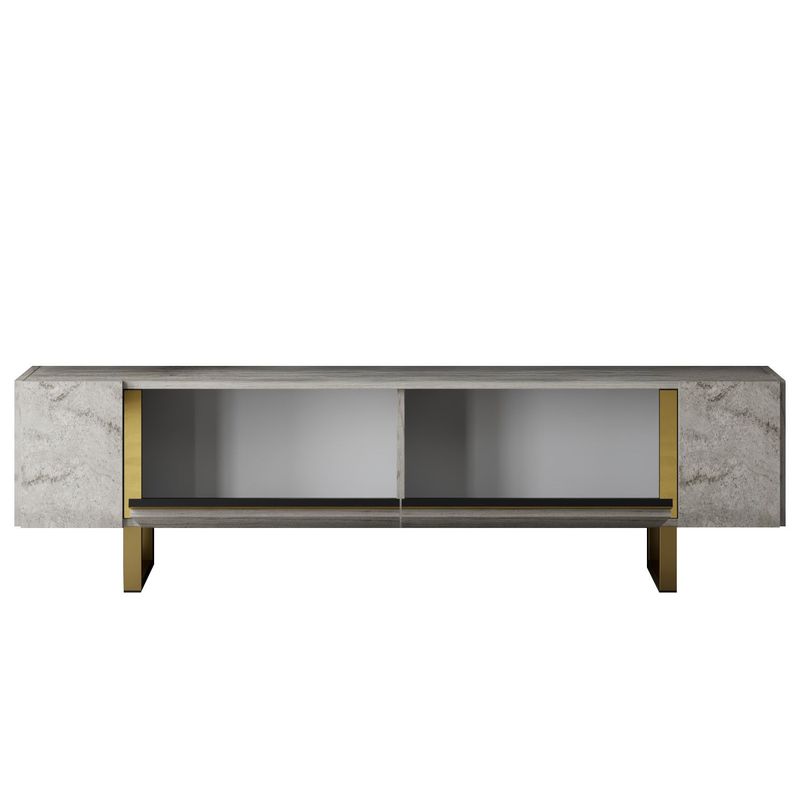 Casa si Gradina - Mobilier - Comode si corpuri - Console - Comoda tv, Hanah Home, pal melaminat, travertin auriu, 180x50x30 cm - Infinity.ro