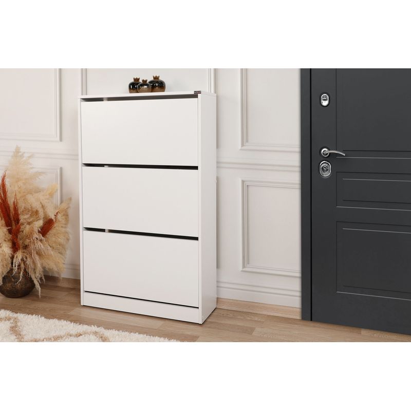 Casa si Gradina - Mobilier - Dulapuri si sifoniere - Dulapuri pantofi - Dulap pantofi, Hanah Home, pal melaminat, alb, 73x26x119 cm - Infinity.ro