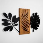 Casa si Gradina - Decoratiuni - Decoratiuni perete - Accesoriu decorativ de perete, Wallxpert, lemn si metal, nuc si negru, 103x58x3 cm - Infinity.ro