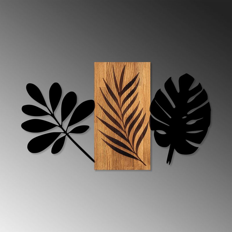 Casa si Gradina - Decoratiuni - Decoratiuni perete - Accesoriu decorativ de perete, Wallxpert, lemn si metal, nuc si negru, 103x58x3 cm - Infinity.ro
