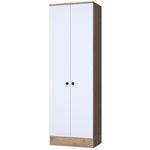 Casa si Gradina - Mobilier - Dulapuri si sifoniere - Sifoniere - Dulap hol, Hanah Home, pal melaminat, alb si nuc, 59.8x37.5x182.8 cm - Infinity.ro