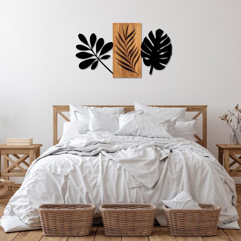 Casa si Gradina - Decoratiuni - Decoratiuni perete - Accesoriu decorativ de perete, Wallxpert, lemn si metal, nuc si negru, 103x58x3 cm - Infinity.ro