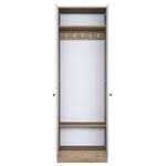 Casa si Gradina - Mobilier - Dulapuri si sifoniere - Sifoniere - Dulap hol, Hanah Home, pal melaminat, alb si nuc, 59.8x37.5x182.8 cm - Infinity.ro