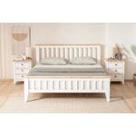 Casa si Gradina - Mobilier - Saltele si somiere - Somiere - Somiera single, Hanah Home, mdf lacuit, alb si stejar, 90x200 cm - Infinity.ro