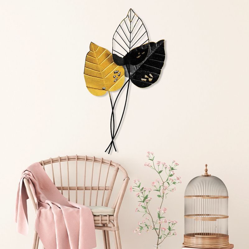 Casa si Gradina - Decoratiuni - Decoratiuni perete - Accesoriu decorativ de perete, Wallxpert, metal, galben negru, 45x85 cm - Infinity.ro