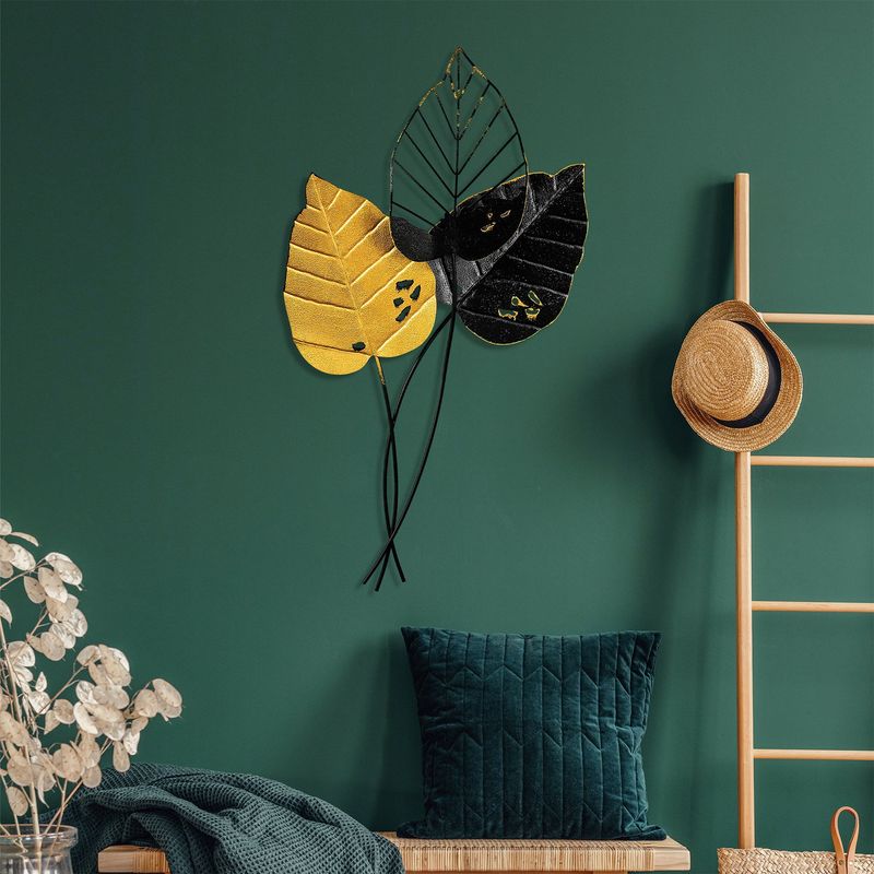 Casa si Gradina - Decoratiuni - Decoratiuni perete - Accesoriu decorativ de perete, Wallxpert, metal, galben negru, 45x85 cm - Infinity.ro