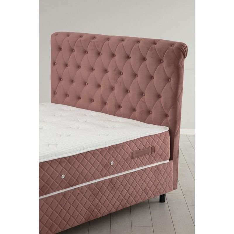 Casa si Gradina - Mobilier - Seturi de mobilier - Seturi dormitor - Set dormitor, Hanah Home, pal melaminat, roz prafuit, 120x200 cm, 771MND1287 - Infinity.ro