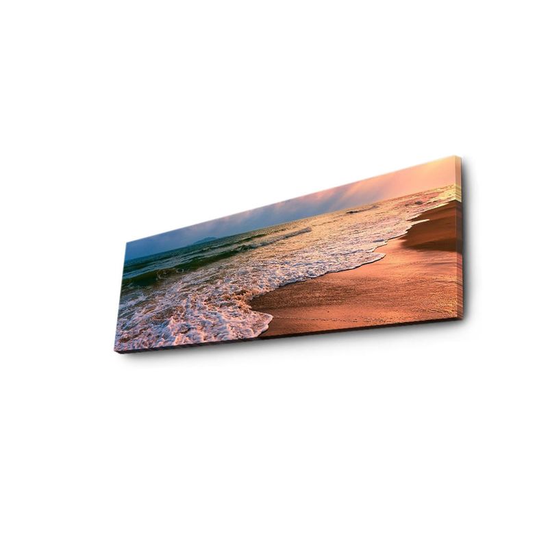 Casa si Gradina - Electrice - Tablouri electrice si accesorii - Tablou canvas cu led, Wallxpert, panza piele de caprioara, multicolor, 30x90 cm, rama lemn, 254LED1222 - Infinity.ro