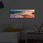 Casa si Gradina - Electrice - Tablouri electrice si accesorii - Tablou canvas cu led, Wallxpert, panza piele de caprioara, multicolor, 30x90 cm, rama lemn, 254LED1222 - Infinity.ro
