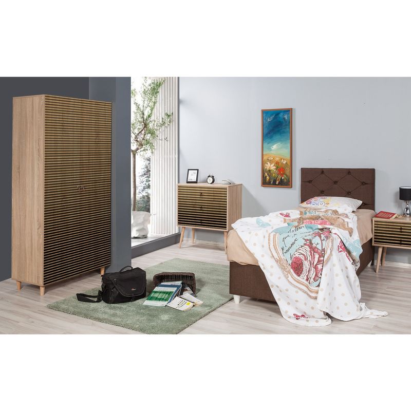 Casa si Gradina - Mobilier - Dulapuri si sifoniere - Sifoniere - Sifonier, Hanah Home, pal melaminat, stejar sonoma, 90x52x192 cm, 869VEL4233 - Infinity.ro