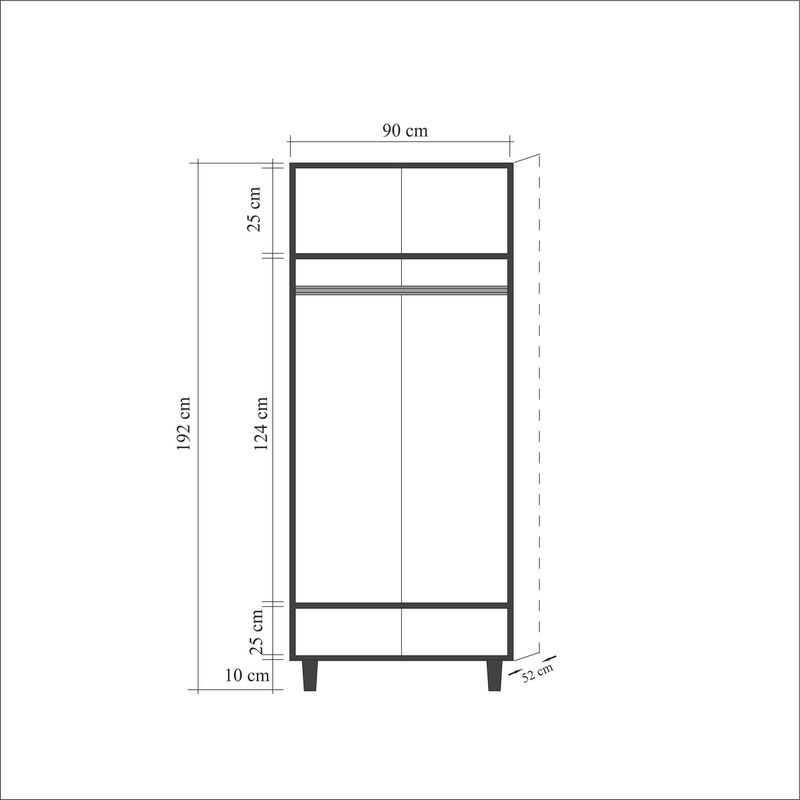 Casa si Gradina - Mobilier - Dulapuri si sifoniere - Sifoniere - Sifonier, Hanah Home, pal melaminat, stejar sonoma, 90x52x192 cm, 869VEL4233 - Infinity.ro