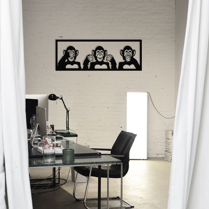 Casa si Gradina - Decoratiuni - Decoratiuni perete - Accesoriu decorativ de perete, Wallxpert, metal, negru, 100x36 cm, 279ENZ1136 - Infinity.ro