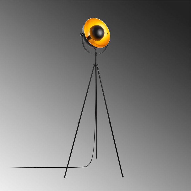 Casa si Gradina - Corpuri si surse de iluminat - Veioze si lampi - Lampadare - Lampadar, Opviq, metal, negru auriu, 62x45x160 cm, 942FLG1533 - Infinity.ro