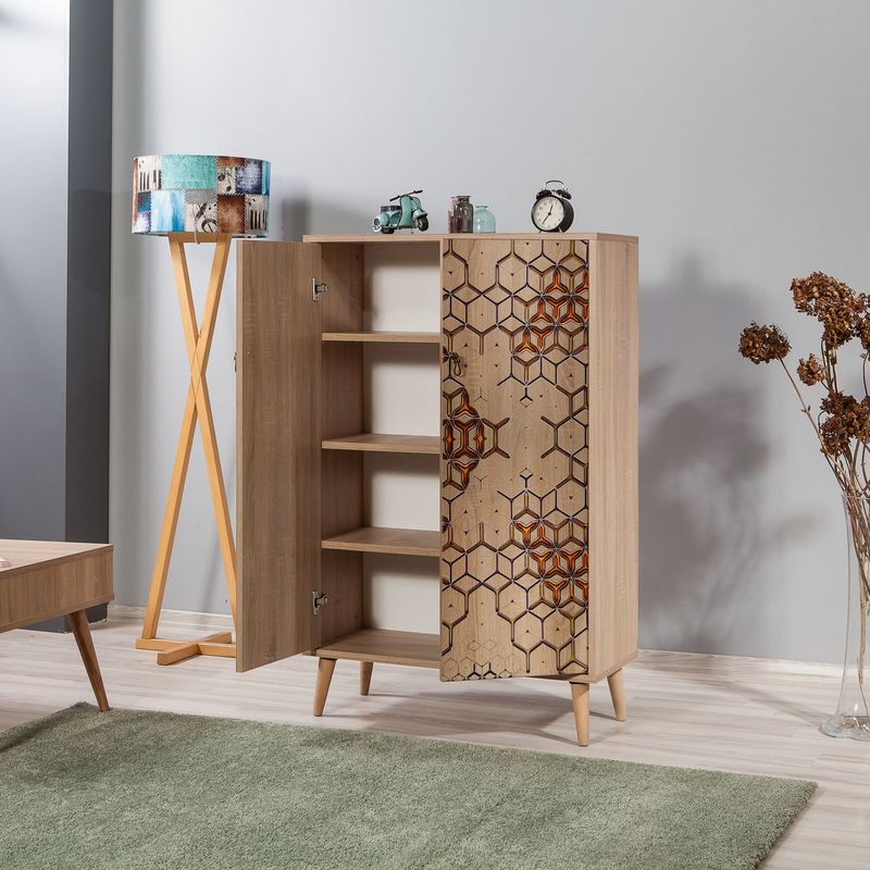 Casa si Gradina - Mobilier - Dulapuri si sifoniere - Dulapuri - Dulap multifunctional, Hanah Home, pal melaminat, stejar sonoma, 80x36x127 cm, 869VEL3980 - Infinity.ro