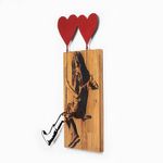 Casa si Gradina - Decoratiuni - Decoratiuni perete - Accesoriu decorativ de perete, Wallxpert, lemn, nuc si negru, 50x80 cm - Infinity.ro