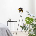 Casa si Gradina - Corpuri si surse de iluminat - Veioze si lampi - Lampadare - Lampadar, Opviq, metal, negru auriu, 62x45x160 cm, 942FLG1533 - Infinity.ro