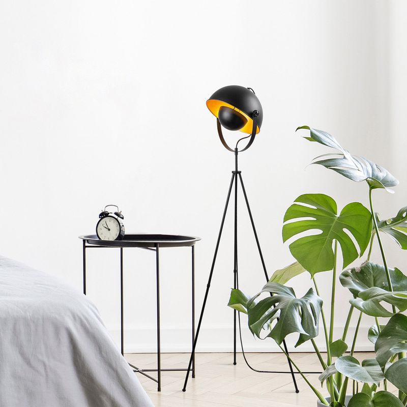 Casa si Gradina - Corpuri si surse de iluminat - Veioze si lampi - Lampadare - Lampadar, Opviq, metal, negru auriu, 62x45x160 cm, 942FLG1533 - Infinity.ro