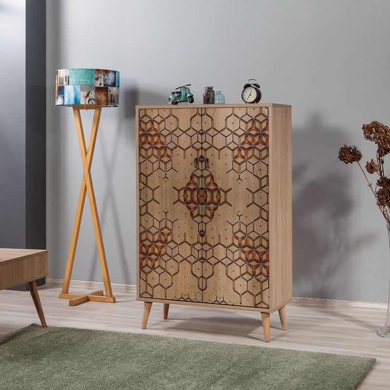 Casa si Gradina - Mobilier - Dulapuri si sifoniere - Dulapuri - Dulap multifunctional, Hanah Home, pal melaminat, stejar sonoma, 80x36x127 cm, 869VEL3980 - Infinity.ro