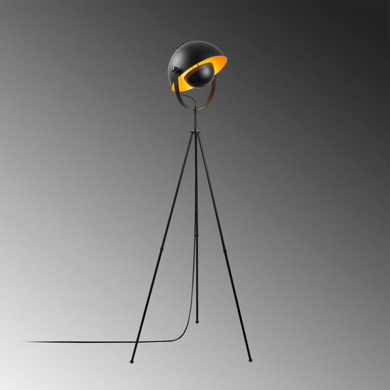 Casa si Gradina - Corpuri si surse de iluminat - Veioze si lampi - Lampadare - Lampadar, Opviq, metal, negru auriu, 62x45x160 cm, 942FLG1533 - Infinity.ro