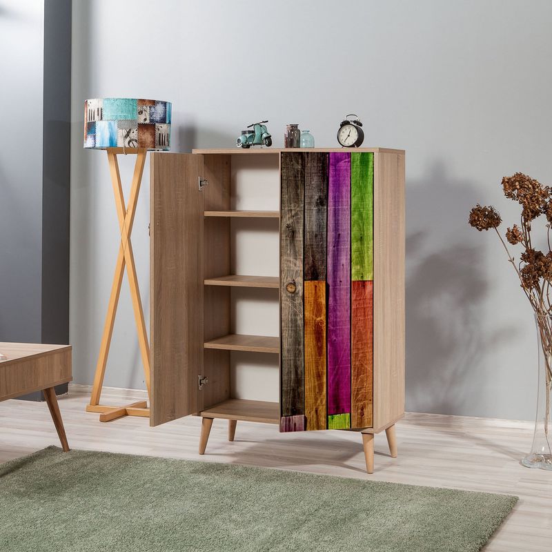 Casa si Gradina - Mobilier - Dulapuri si sifoniere - Dulapuri - Dulap multifunctional, Hanah Home, pal melaminat, stejar sonoma, 80x36x127 cm, 863SPH3926 - Infinity.ro