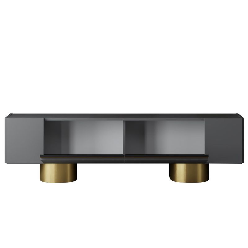 Casa si Gradina - Mobilier - Comode si corpuri - Comode - Comoda tv, Hanah Home, pal melaminat, antracit si auriu, 180x50x30 cm, 618BLY1260 - Infinity.ro