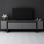 Casa si Gradina - Mobilier - Comode si corpuri - Comode - Comoda tv, Hanah Home, pal melaminat, antracit si negru, 180x50x30 cm, 618BLY1275 - Infinity.ro
